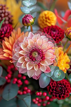 Autumn Dahlia Flower Design