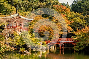 Autumn at daigoji temple with colorful