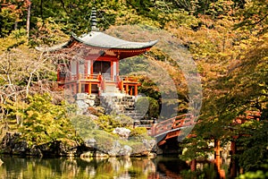 Autumn at daigoji temple with colorful