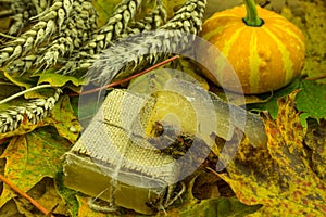 Autumn decoration with handmade soap