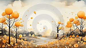 Autumn Dreams: A Whimsical Landscape of Color and Harmony