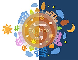 Autumn equinox day and night