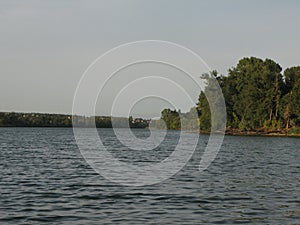 Autumn evening calm lake