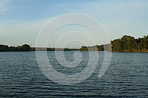 Autumn evening calm lake