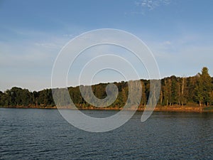 Autumn evening calm lake