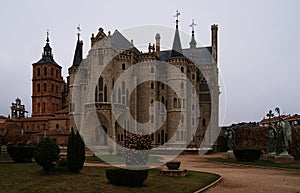 Autumn evening and the palace of the abbot in Astorga