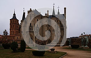 Autumn evening and the palace of the abbot in Astorga photo