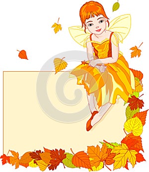 Autumn fairy place card