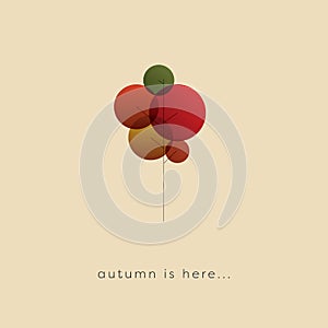 Autumn or fall abstract geometric tree in foliage colors, vector concept. Seasonal symbol with artistic minimalist style