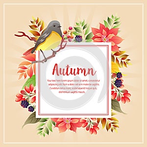 Autumn fall animal with birdsong