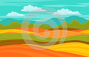 Autumn fall colorful cute fields landscape background