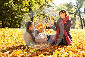 Autumn fall couple