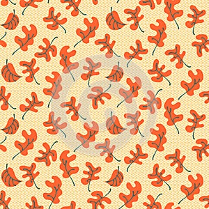 Autumn fall leaves. Floral seamless pattern background. Ornament