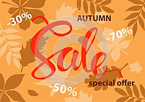 Autumn fall seasonal sale background