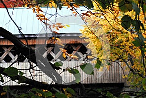 AUTUMN-FALL- The Silk Road Covered Bridge in Bennington Vermont