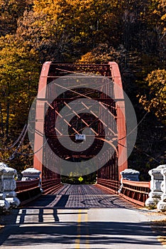 Scenic Autumn / Fall View of Historic Gate House Bridge - New York