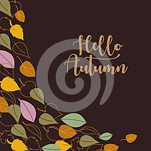 Autumn falling leaves background