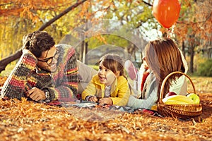 Autumn family picnic