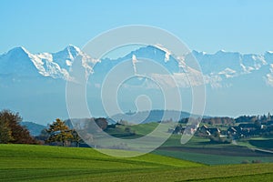 Autumn farmland mountains