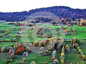 Autumn feeling on the pastures and meadows of Thur River Valley