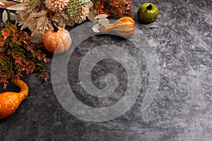 Autumn festival composition and Happy Thanksgiving Day or Halloween background