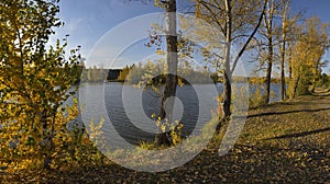 Autumn on flooded quarries