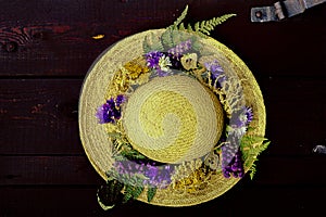 Autumn floral decoration from the garden.