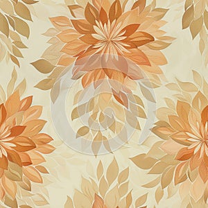 Autumn Floral Pattern Wallpaper Design with Warm Tones