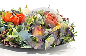 Autumn flower arrangement garland