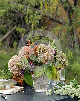 Autumn flower arrangement for table