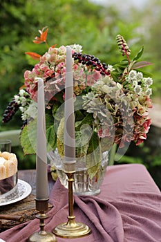 Autumn flower arrangement for table