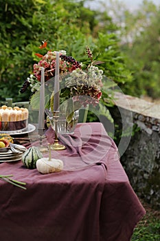 Autumn flower arrangement for table