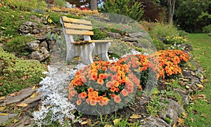 Autumn flowers in a rock-garden Ontario, Canada