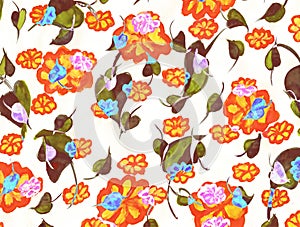 Autumn flowers watercolor artwork as background, colorful hand drawn illustration, creative artwork