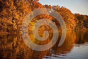 Autumn foliage reflections on the lake