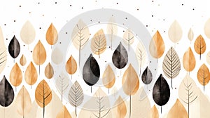 Autumn forest leaves illustration nature wallpaper season seamless print design pattern tree background background