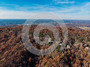 Autumn forests and cliff overlook by drone DJI mavic mini