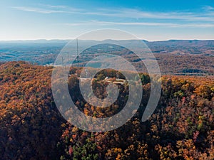 Autumn forests and mountain overlook by drone DJI mavic mini photo