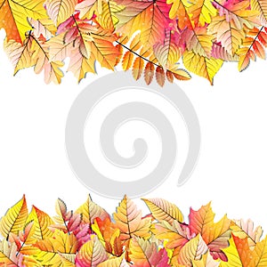 Autumn frame with fall leaf. EPS 10
