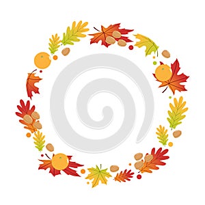 Autumn frame.Frame made of autumn leaves