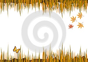 Autumn frame with leaves