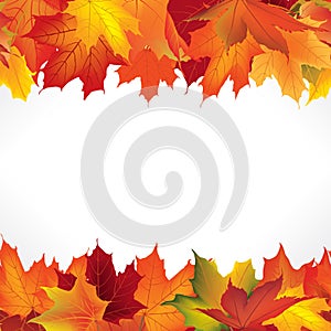 Autumn frame with leaves. Fall leaf seamless border