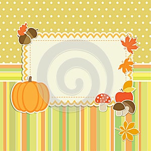 Autumn frame with pumpkin