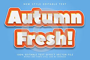 Autumn Fresh editable text effect emboss modern style