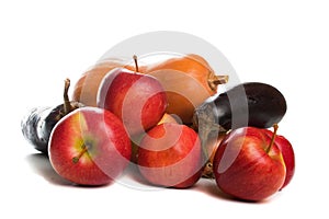 Autumn fruit and vegetables, isolated