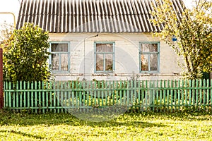 Autumn garden house on contryside of Russia photo