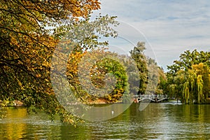 Autumn garden landscape, Sofievka park, Uman, Ukraine