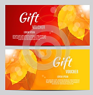 Autumn Gift Voucher Template Vector Illustration for Your Business