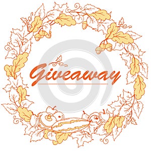 Autumn giveaway, elegant banner with leaves.