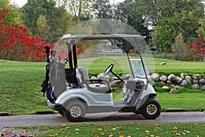 Autumn golfcart photo